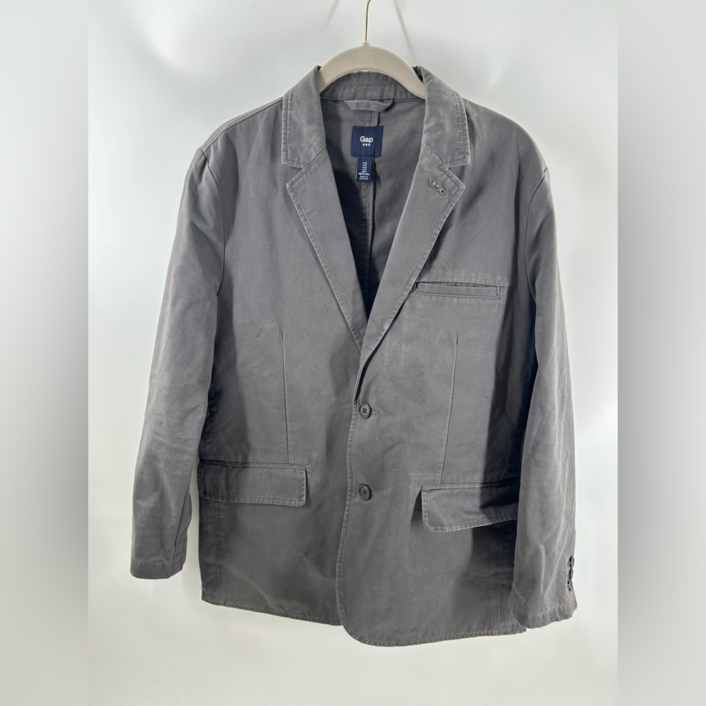 Gap‎ Charcoal Gray Cotton Blazer Size Small